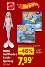 Hot Wheels-/Barbie-Spielzeug Angebote von Mattel bei Lidl Offenbach für 7,99 €