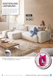 Ecksofa im aktuellen Kabs Prospekt (Hamburg) Ecksofa im Kabs Prospekt "DEIN ZUHAUSE. DEIN HEIMSPIEL." mit 56 Seiten (Hamburg)