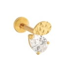 Piercing en or jaune et oxyde de zirconium forme poire dans le catalogue E.Leclerc