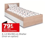 Lit 90×190 cm Shelter (tiroir en option) dans le catalogue But