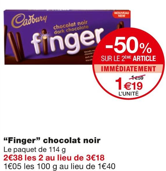 Monoprix Saint-Germain-en-Laye - Chocolat noir Promo Chocolat noir dans le catalogue Monoprix 1+1 offert à Saint-Germain-en-Laye