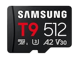 T9, Micro-SD microSD Speicherkarte, 512 GB im MediaMarkt Saturn Prospekt T9, Micro-SD microSD Speicherkarte, 512 GB von SAMSUNG im aktuellen MediaMarkt Saturn Prospekt für 119,99 €