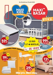 Catalogue Maxi Bazar à Survilliers, avec 8 pages Prospectus Maxi Bazar à Survilliers: "MAXI KIDS à Mini Prix !", 8} pages, 23/07/2025 - 10/08/2025