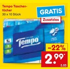 Tempo Taschentücher von Tempo für 2,99 € bei Netto Marken-Discount im Angebot Tempo Taschentücher von Tempo im aktuellen Netto Marken-Discount Prospekt