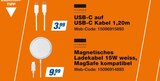 USB-C auf USB-C Kabel 1,20m oder Magnetisches Ladekabel 15W weiss, MagSafe kompatibel Angebote von Vivanco bei expert Hamm für 3,99 €