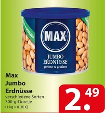 Max Jumbo Erdnüsse bei famila Nordost in Stade Max Jumbo Erdnüsse im Angebot bei famila Nordost Stade für 2,49 €