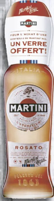 Alimentation - Martini dans le catalogue Géant Casino Martini bianco 14.4% vol1 l + 1 verre - Martini à 7,70 € en promo chez Géant Casino