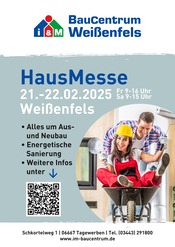 Aktueller i&M BauCentrum Baumarkt Prospekt in Gröben und Umgebung, "Save the Date – i&M Hausmesse" mit 1 Seite, 21.02.2025 - 22.02.2025