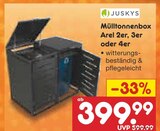 Mülltonnenbox Arel 2er, 3er oder 4er im Netto Marken-Discount Prospekt Mülltonnenbox Arel 2er, 3er oder 4er von Juskys im aktuellen Netto Marken-Discount Prospekt für 399,99 €