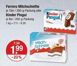 Milchschnitte oder Kinder Pingui von Ferrero im aktuellen V-Markt Prospekt für 1,99 €