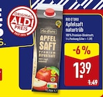 Apfelsaft naturtrüb Angebot im ALDI Nord Prospekt Apfelsaft naturtrüb im ALDI Nord Prospekt zum Preis von 1,39 €
