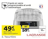 Yaourtière lagrange 459001 - LAGRANGE en promo chez But Le Cannet à 49,99 €