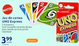 Jeu de cartes UNO Express - MATTEL dans le catalogue Action