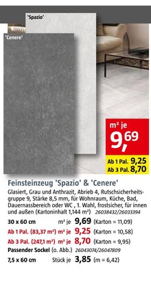 BAUHAUS Dingolfing - Feinsteinzeug 'Spazio' & 'Cenere' Feinsteinzeug 'Spazio' & 'Cenere' Angebot bei BAUHAUS Dingolfing im Prospekt "Handzettel KW 45"