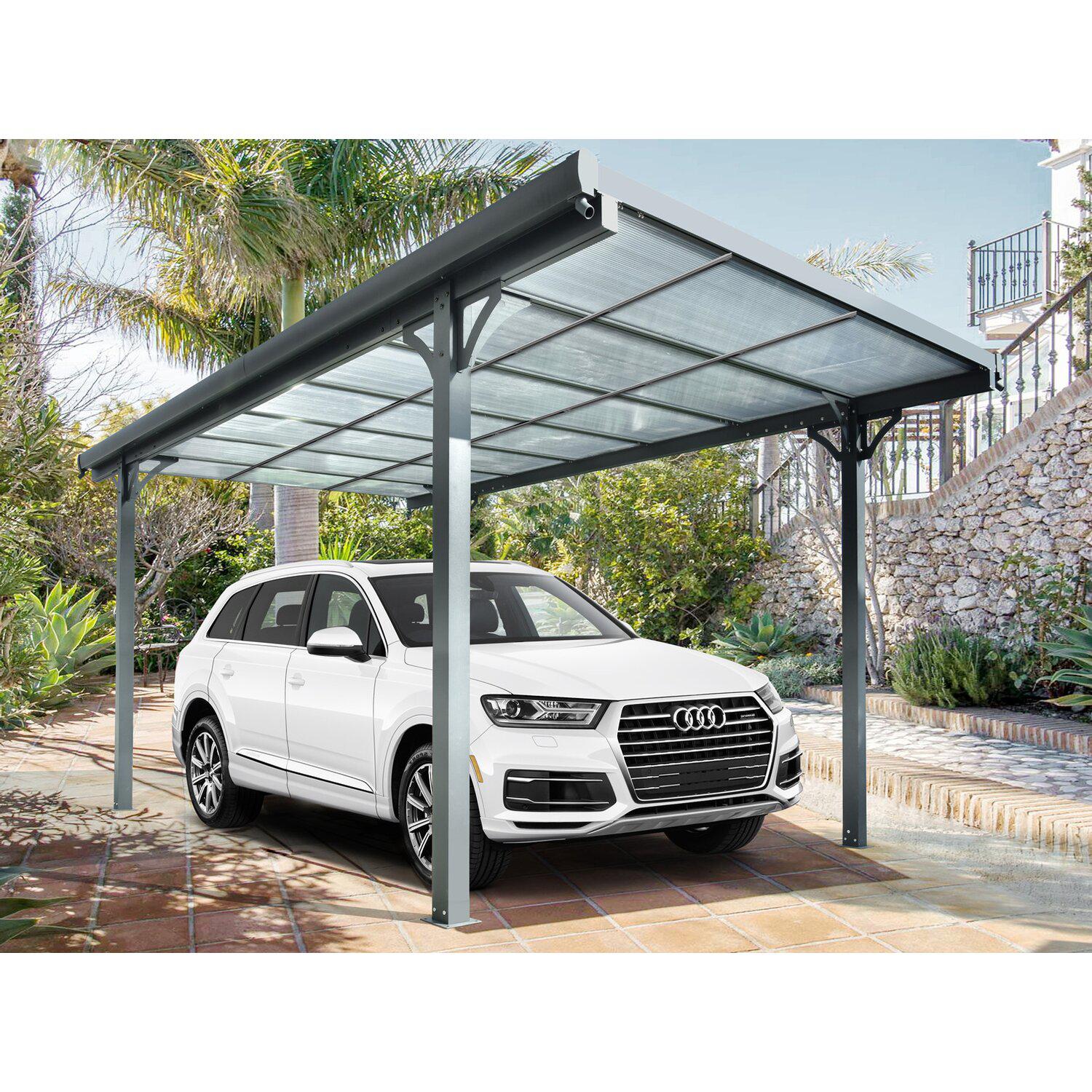 OBI Ofterschwang - Flachdach-Einzelcarport Aluminium Anthrazit 300 cm x 496 cm Flachdach-Einzelcarport Aluminium Anthrazit 300 cm x 496 cm Angebot bei OBI Ofterschwang im Prospekt ORDNUNG IM GARTEN