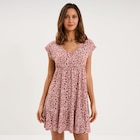 Robe patineuse manches courtes terracotta femme - La Halle à Grenoble Robe patineuse manches courtes terracotta femme en promo chez La Halle Grenoble à 15,99 €