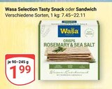Selection Tasty Snack Angebote von Wasa bei GLOBUS Erfurt für 1,99 €