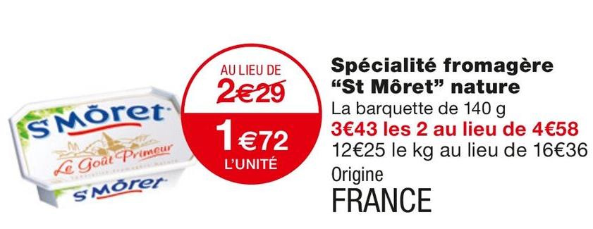 Monoprix Courbevoie - Spécialité fromagère nature Promo Spécialité fromagère nature dans le catalogue Monoprix -20% sur le 2ème produit à Courbevoie