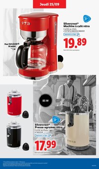 Promotion Presse-Agrumes Électrique dans le prospectus Lidl, valable du 25/09/2025 au 01/10/2025 Promo Presse-Agrumes Électrique dans le catalogue Lidl du moment à la page 45