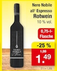all‘ Espresso Rotwein im Angebot bei Zimmermann in Aurich all‘ Espresso Rotwein Angebote von Nero Nobile bei Zimmermann Aurich für 1,49 €