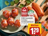 Schinken Zwiebelmettwurst Angebote von REWE Hausmarke bei REWE Bergkamen für 1,29 €
