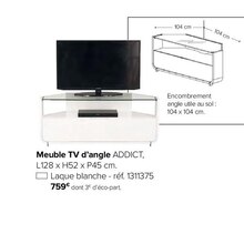 Gautier Vitry-sur-Seine - Meuble TV d'angle Addict Promo Meuble TV d'angle Addict Gautier Vitry-sur-Seine dans le catalogue "Meublez, Vivez"
