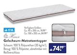 Gelschaum-Matratzentopper von Hanse im aktuellen ALDI SÜD Prospekt für 74,99 €