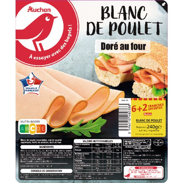 Blanc de poulet doré au four CARREFOUR EXTRA