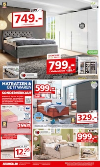 Bett im Segmüller Prospekt "Service & Service geschenkt" mit 8 Seiten (Offenbach (Main))