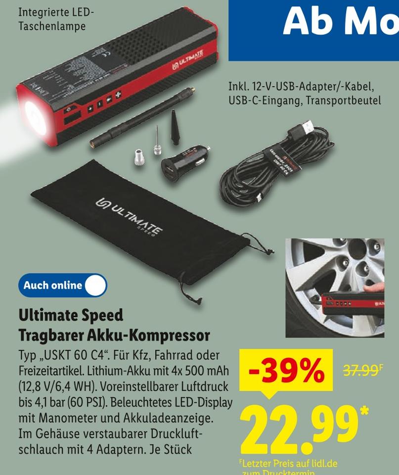 Tragbarer Akku-Kompressor