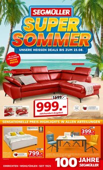 Bett im Segmüller Prospekt "SEGMÜLLER SUPER SOMMER" mit 8 Seiten (Heidelberg)