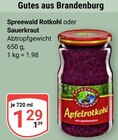 Rotkohl im Angebot bei GLOBUS in Zwickau Rotkohl Angebote von Spreewald bei GLOBUS Zwickau für 1,29 €