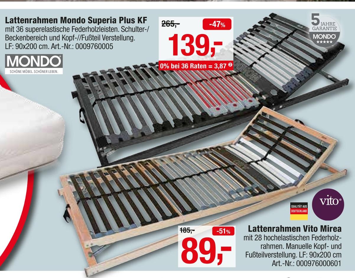 Opti-Wohnwelt Seligweiler - Lattenrahmen Superia Plus KF oder Lattenrahmen Mirea Lattenrahmen Superia Plus KF oder Lattenrahmen Mirea Angebot bei Opti-Wohnwelt Seligweiler im Prospekt 40% IN ALLEN ABTEILUNGEN