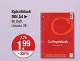 Spiralblock DIN A4 im V-Markt Prospekt Spiralblock DIN A4 von im aktuellen V-Markt Prospekt für 1,99 €