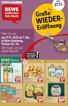 REWE Prospekt der Woche "Dein Markt" Seite 1, 24.11.2025 bis 29.11.2025 für Bonn Aktueller REWE Prospekt "Dein Markt" Seite 1 von 32 Seiten für Bonn