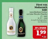 Sekt im Angebot bei Marktkauf in Plauen Sekt Angebote von Fürst von Metternich bei Marktkauf Plauen für 1,99 €