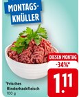 Frisches Rinderhackfleisch Angebote bei E center Göppingen für 1,11 €