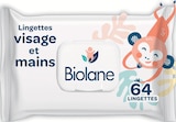Lingettes Visage et Mains - BIOLANE en promo chez Intermarché Super Lingettes Visage et Mains - BIOLANE dans le catalogue Intermarché Super