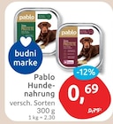 Hundnahrung im budni Prospekt Hundnahrung von Pablo im aktuellen budni Prospekt für 0,69 €