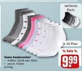 Damen Sneakersocken im Angebot bei REWE in Rodgau Damen Sneakersocken Angebote bei REWE Rodgau für 9,99 €