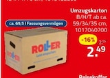 Umzugskarton für 2,49 € bei ROLLER im Angebot Umzugskarton im aktuellen ROLLER Prospekt