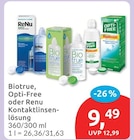Kontaktlinsenlösung von Biotrue, Opti-Free oder Renu für 9,49 € bei budni im Angebot Kontaktlinsenlösung von Biotrue, Opti-Free oder Renu im aktuellen budni Prospekt