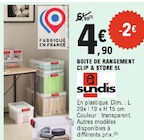 Promo Boîte de rangement Clip & Store 5L à 4,90 € dans le catalogue E.Leclerc à Saint-Paul-lès-Romans