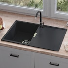 Lot evier composite quartz + mitigeur noir frame en promo chez Brico Dépôt Nanterre à 149,00 €