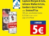 Aktuelles Captain Morgan & Cola, Johnnie Walker & Cola, Gordon’s Gin & Tonic oder Smirnoff Ice Angebot bei famila Nordost in Lübeck ab 5,00 €