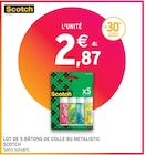 LOT DE 5 BÂTONS DE COLLE 8G METALISTIC - SCOTCH en promo chez Intermarché Nantes à 2,87 €