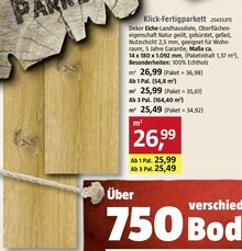 BAUHAUS Mainz-Kastel - Klick-Fertigparkett Klick-Fertigparkett Angebot bei BAUHAUS Mainz-Kastel im Prospekt "Handzettel KW 27"