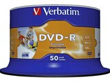 43533 Printable Bedruckbar DVD-R 4,7GB 16X Rohling von VERBATIM im aktuellen MediaMarkt Saturn Prospekt für 20,99 €