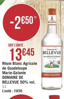 Rhum Blanc Agricole de Guadeloupe Marie-Galante 50% vol. - Géant Casino à Nogent-sur-Marne Rhum Blanc Agricole de Guadeloupe Marie-Galante 50% vol. en promo chez Géant Casino Nogent-sur-Marne à 13,45 €