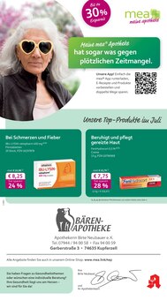 mea - meine apotheke Prospekt der KW 27 "Unsere Juli-Angebote" Aktueller mea - meine apotheke Prospekt "Unsere Juli-Angebote" Seite 1 von 4 Seiten